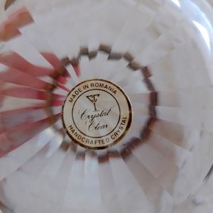 Crystal Clear hand crafted golden rimmed bowl Made in Romania.